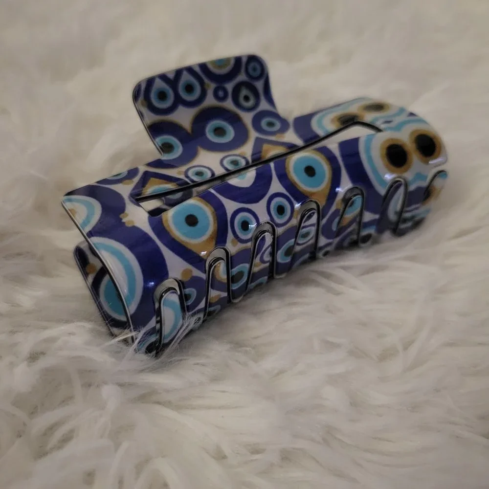 Evil Eye Design Claw Hair Clip
